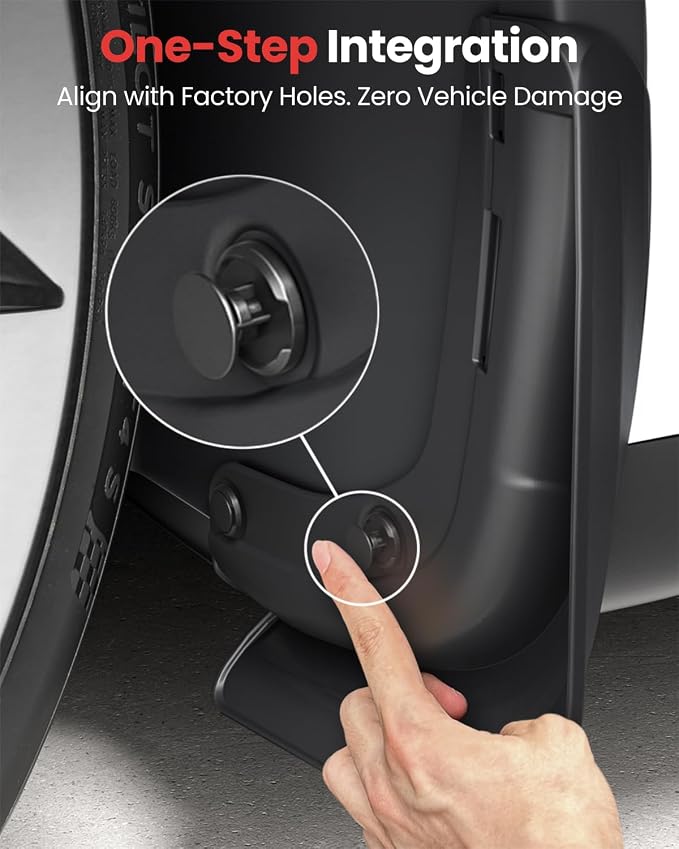 2026 Tesla New Model Y Juniper Accessories - Mud Flaps [Protect Paint, No Drilling Required] All-Weather Splash Guard Body Kits for Model Y Juniper 2025-2026, Black (Set of 4), Not for Model YL
