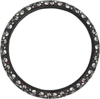 Skull Skeletons Love Dancing Steering Wheel Covers Anti-Slip Elasticity Car Accessories Steering Wheel Protector Universal 15 Inch for Cars SUV Vehicle Truck