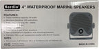 4 Inches Marine Box Bluetooth Speakers -Compact Waterproof Audio Sound System with 100 Watt Power for Boat Golf cart Jeep ATV UTV Truck Heavy Duty Powersports Vehicles Courtyard (White)