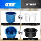 GSE Games & Sports Expert Jumbo Aluminum Cup Holder, Drop-in Cup Holder for Casino Poker Tables, Work Desks, Boats, RVs, Cars & Trucks (Blue, 2-Pack)