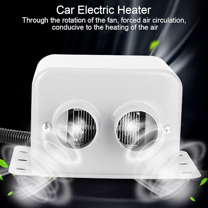 Car Electric Heater,800W 2 Hole Car Electric Heater Winter Heating Warmer Window Defroster Demister Windshield Defogger(12V)