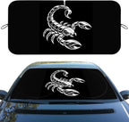Scorpion Car Windshield Sunshades Tribal Tattoo Black Gothic Front Window Sun Shade Block UV Rays Sun Shade Visor Protector for Sedan Truck SUV Accessories 59" L x 31.5" W