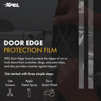 Door Edge Guard Protection Film Roll, 3/8" x 12' - Car or Truck Doors, Protective Barrier Against Minor Scratches, Paint Chips, Door Edge Impact, and Dings - Prevents Damage and Possible Rust
