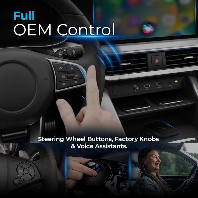 AI Box Lite – Wireless CarPlay & Android Auto Adapter, Plug-and-Play, Fast Connection, Stable Performance, Stream Netflix & YouTube via Hotspot, Works with OEM Touchscreen