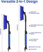 35 Inch Ice Scraper and Snow Brush for Car Windshield, Extendable Snow Scraper Brush with Foam Grip for Truck SUV Vehicle Window - Blue