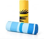 2 Pack Microfiber Beach Towel, Quick Dry Travel Towel Large Sand Free Towel for Beach, Camping, Swim Pool, Gym, Sports& Yoga 71"x32", Golden Coast/Azure Tide Set