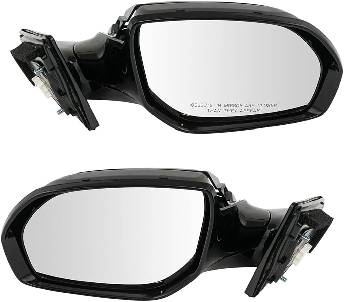 Driver & Passenger Side Power Mirror Set Paint to Match Smooth Black Without Heat Compatible with 2013-2016 Hyundai Santa Fe HY1320205 HY1321205