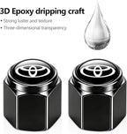 Tire Valve Stem Caps Cover for Toyota Metal Car Wheel Air caps Auto Valve Stem Caps Accessories 4 Pack Black