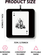 Retro Western Orange Car Air Freshener 4 Pcs, Country Bull Skull Cactus Horseshoes Ace Card Square Hanging Air Freshener for Closet Drawer Books, Western Car Accessories Mirror Decor for Women