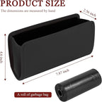 Car Trash Can, Leather Waterproof Automotive Garbage Can with Trash Bag, Hanging Mini Vehicle Trash Bin, Small Auto Door Organizer Storage Pouch, Universal Car Accessories (Black)