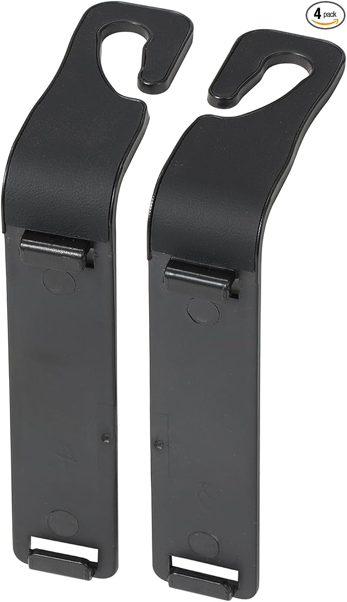 2-Pack Replacement Hook Parts Specifically for Car Seat Headrest Cup Holders Organizer - for Replacement When Damaged or Broken.(Black, Long / 3.54 inch / 9 cm)