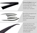 AUTOCLOVER Tape-On Rain Guards Window Visors 6 Pcs Set for Toyota Rav4 2019 2020 2021 2022 2023 2024 2025 / Window Deflectors, Out-Channel Vent Shades (Chrome Line Black)
