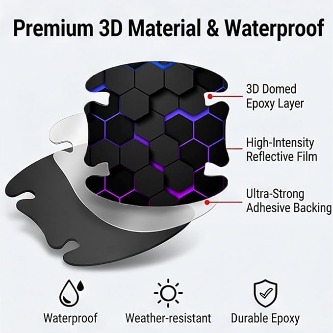 3D Texture Car Door Handle Protector ，Anti-Scratch Waterproof Paint Protection Film, Car Door Bowl Guard Sticker，Universal Vehicle Exterior Decoration Accessories (Purple B)