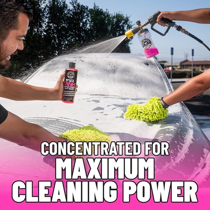 Mr. Pink Foaming Car Wash Soap (Works with Foam Cannons, Foam Guns or Bucket Washes) Safe for Cars, Trucks, Motorcycles, RVs and More, Candy Scent, Extra Large Size 32 fl oz - CWS_402_32