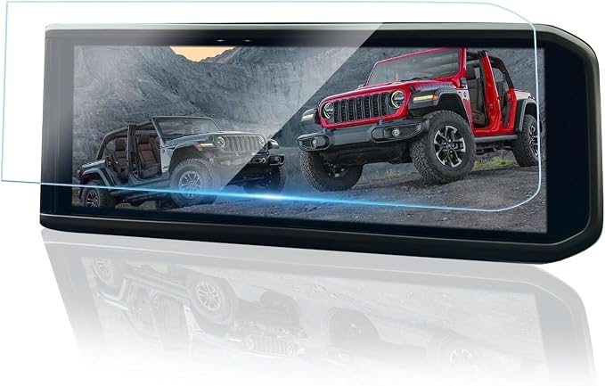 Anti-Glare 2025 2026 Jeep Wrangler Gladiator Screen Protector for 2024 2025 2026 Jeep Wrangler JL Gladiator 4xe Sport Rubicon X Sahara Willys Sport S 12.3Inch 2025 Wrangler Gladiator Accessories Tempered Glass Wrangler 12.3'' Matte