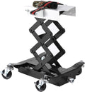 Transmission Jack 450 LBS Capacity: Low Profile Lift with 2M Safety Straps & 4 Brake Wheels, 7-23 Inch Range for Car & Truck Repair (Black)