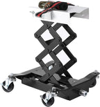 Transmission Jack 450 LBS Capacity: Low Profile Lift with 2M Safety Straps & 4 Brake Wheels, 7-23 Inch Range for Car & Truck Repair (Black)