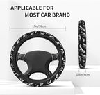 Dinosaur Skeleton Fossil Primitive Halloween Steering Wheel Cover Car Accessories Cute for Women Girls Girly Universal 15 Inch Neoprene Auto Interior Decor Anti Slip Car Truck Protector