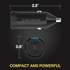 CPDCC60 PowerVolt 60W Certified Dual USB Type-C + Type-C Fast Car Charger Power Delivery 3.0 with PPS for All USB-C Devices