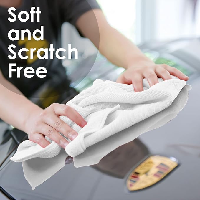 Microfiber Cleaning Cloths (Value Pack of 36) - Size 16 x 16 Inches, Highly Absorbent Cleaning Rags, Lint Free, Reusable and Washable, Microfiber Towels for Cars