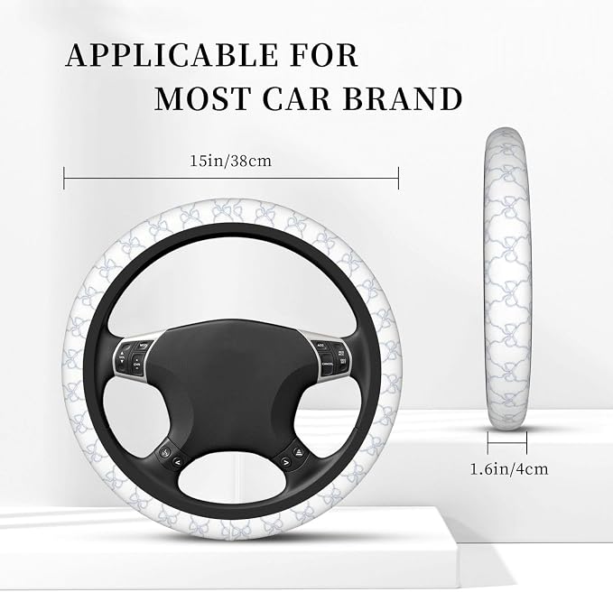 Blue Bow Car Steering Wheel Cover Car Accessories