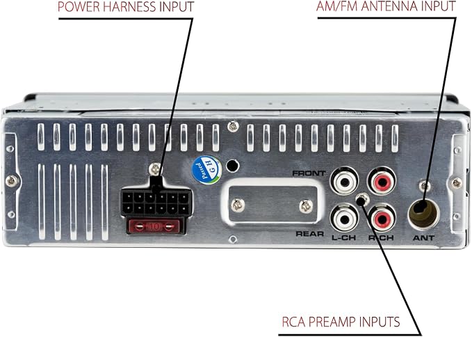 XRM69RGB Single DIN Car Stereo RGB Bluetooth & AM/FM | Customizable RGB colors, hands-free Bluetooth calling & streaming, push to talk voice assistant, USB playback