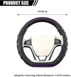 D-Shaped Car Steering Wheel Cover, 14.5-15" Anti-Slip Steering Wheel Protector with 3D Honeycomb Massage Grip, Comfortable Sporty Auto Interior Decor Accessories, Universal Fit (Black/Purple)