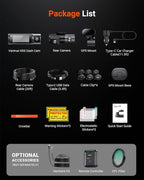N5S 4 Channel 360 Degree 2.7K Dash Cam, 4CH STARVIS 2 Night Vision, 2.7K+1080P*2+1440P Front Rear Inside Dashcam, 24/7 Buffered Parking Mode, WiFi, Voice Control, Dual GPS, Support 1TB Max