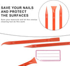 9 Pieces Plastic Scraper, No-Scratch Paint Scraper Tool Portable Car Crevice Cleaning Tool Multi-use Kitchen Scraper Small Sticker Remover for Tight Spaces, Crevices, Food, Labels, Oil Stains, Dirt