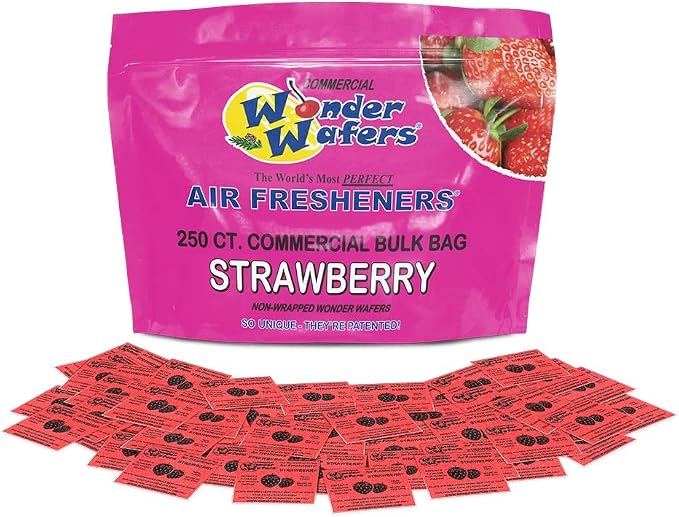 Wonder Wafers 250 Count Unwrapped Automobile Professional Use Air Fresheners Car and Truck Detail (Strawberry)