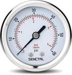0-60 Psi Pressure Gauge, 2" Dial, 1/4 NPT Back Mount, Waterproof, Stainless Steel Case, for Swimming Pool Filter Pump Spa Water Air MTB Tire Pressure Test