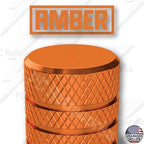 Aluminum Tire Valve Stem Caps – Anti-Rust, Premium Anodized Aluminum, Corrosion-Resistant, Easy Install, Universal Fit for Car, Truck, Bike, SUV – 1 Pack/Set of 4 (Amber Orange)