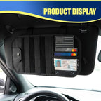 Car Sun Visor Organizer, Multifunctional Car Visor Zip Storage Pouch with Glasses Clip & Card Sleeve Pocket, Auto Interior Semi-Rigid MOLLE Panel for Cars, SUVs, Trucks (Black)