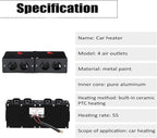 Car Heater - Windshield De-Icers Car Defogger 24V 500W Car Heater 2 in 1 Portable Car Heaters and Cooling Fan with Purification for Winter 4 Holes