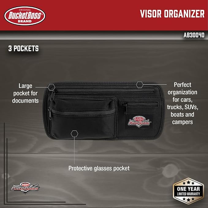 AutoBoss Visor Organizer, Auto Boss (AB30040), Black