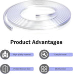 Car Door Edge Guard, 16.4 Ft U-shaped Anti-collision Protective Trim with Inner Grip Line, Flexible Cuttable Seal Strip for Door Hood Trunk, Self-adhesive Accessory for Cars (Transparent)