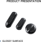 Car Seat Adjustment Button Sticker ABS Carbon Fiber Decal Interior Trim Cover for 2019 2020 2021 2022 2023 2024 2025 Chevy Silverado 1500 2500 3500 HD Accessories
