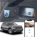 4K Dash Cam Suitable for Volkswagen Atlas 2018-2026 (Model A/Slim-Tail) & Atlas Cross Sport 2020-2026, OEM Look, UHD 2160P Video, WiFi & APP, Loop Recording, Parking Sensor, Plug & Play, 64GB