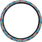 Colorful Cartoon Bass Fishes Steering Wheel Covers Anti-Slip Elasticity Car Accessories Steering Wheel Protector Universal 15 Inch for Cars SUV Vehicle Truck