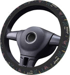 Wildflower Car Steering Wheel Cover for Women Men, Non-Slip Steering Wheel Protector, Universal 14"-15" Fit for Cars, SUVs, Trucks (Wild Flowers)