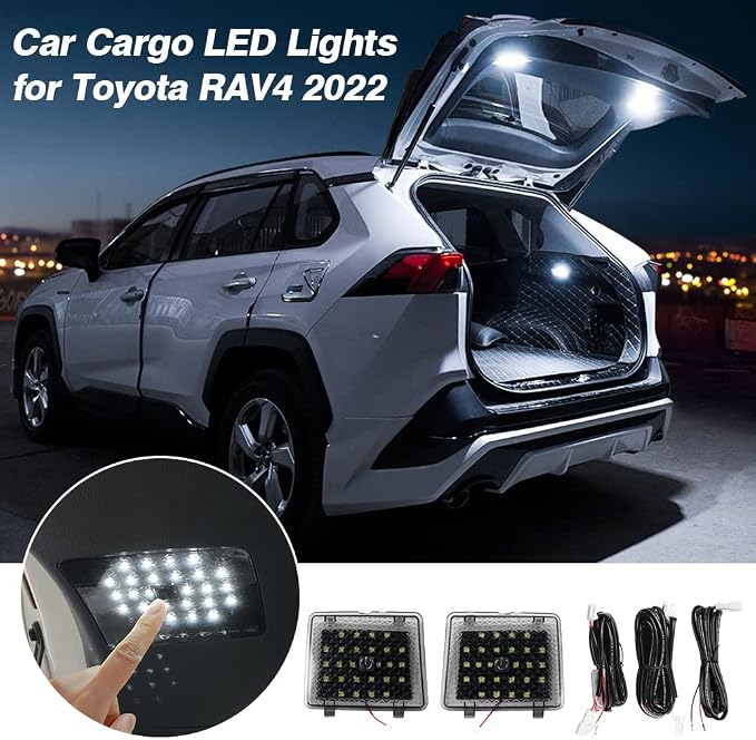 LED Lights for Toyota RAV4 2022-2024 2025 Accessories Cargo Lamps Decorative Atmosphere Lamp Trunk Ceiling Lighting 2 PCS