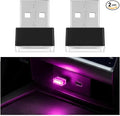 2PCS USB LED Car Interior Atmosphere Lamp, Portable Mini, Purple | 5V USB-A plug-in, soft accent glow, no wiring, decor night light, car accessories for cars, SUVs, trucks