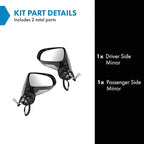 Driver and Passenger Side Mirror Assembly Set Power Heated Puddle Light Paint to Match Smooth Black Compatible with 2006-2008 Lexus IS250 2006-2008 Lexus IS350