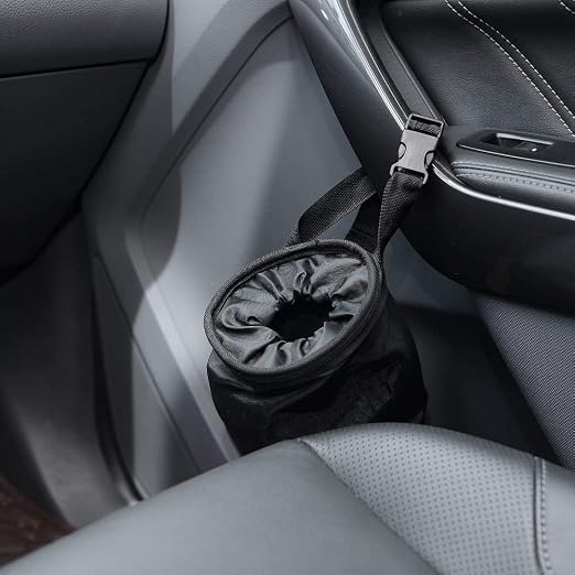 Universal Car Garbage Bag Back Seat Headrest Litter Trash Garbage Can (Black)