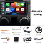 Car Radio for Jeep Patriot Compass 2010 2011 2012 2013 2014 2015 2016, Android 13 Car Stereo with 10.1 Inch Touch Screen, 2GB+32GB, Wireless CarPlay & Android Auto