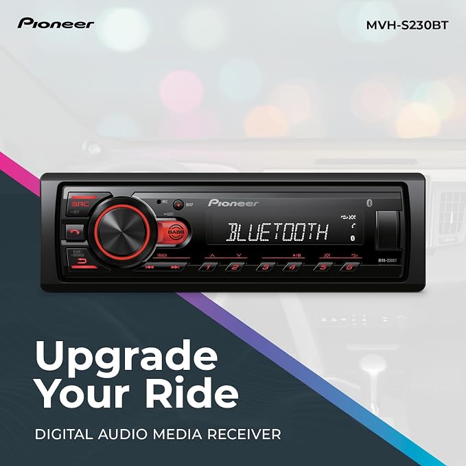 MVH-S230BT 1-Din Digital Media Receiver – Bluetooth, USB, 50W x 4 Output, AM/FM Radio, iPhone/Android Compatible, Front/SW (Mono) Selectable RCA Output