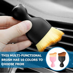 Car Detailing Brush, Auto Interior Dusting Brush, Car Soft Bristle Cleaning Tool, Universal Car Interior Crevice Brush for Dashboard, Air Conditioner Vents, Leather, Computer (Brown)