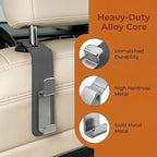 Car Seat Headrest Hook, Multifunctional Vehicle Backseat Hanger Organizer for Purse Handbag Coat, Auto Seat Back Phone Holder Storage Hook, Universal for Sedan Truck SUV (Gray)