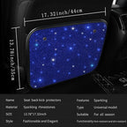 Bling Rhinestone Kick Mats Back Car Seat Protectors Premium Car Interior Decor Accessories for Women and Girls Auto Seat Back Protector with Crystal Diamonds Universal Fits Stylish Blue 2Pcs