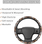 Steering Wheel Cover Fit Most Car SUV Van Truck American Tribal Geometric Sunflower Cow Pattern Car Wheel Protector Wear-Resistant Auto Wheel Cover Automotive Accessories